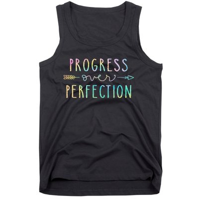 Back To School Progress Over Perfection Motivational Gifts Tank Top