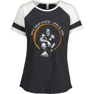 Bigfoot Total Solar Eclipse April 8 2024 Totality Enza Ladies Jersey Colorblock Tee