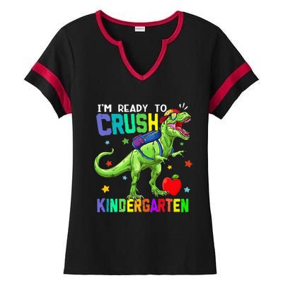 back to school dinosaur im ready to crush kindergarten Ladies Halftime Notch Neck Tee