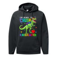 back to school dinosaur im ready to crush kindergarten Performance Fleece Hoodie