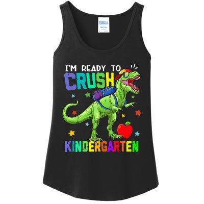 back to school dinosaur im ready to crush kindergarten Ladies Essential Tank