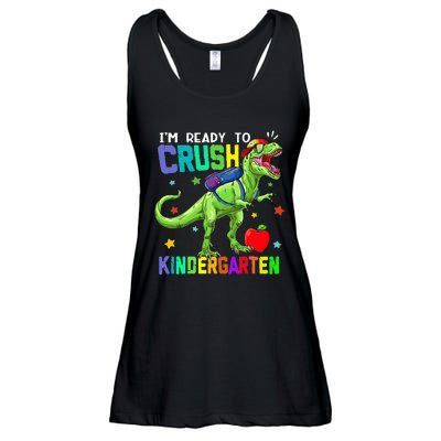 back to school dinosaur im ready to crush kindergarten Ladies Essential Flowy Tank