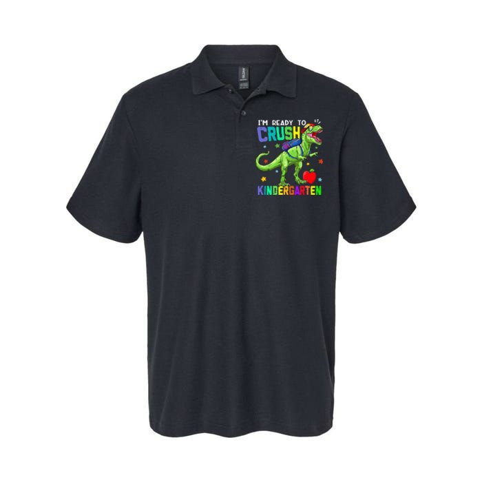 back to school dinosaur im ready to crush kindergarten Softstyle Adult Sport Polo