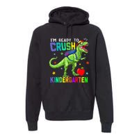 back to school dinosaur im ready to crush kindergarten Premium Hoodie