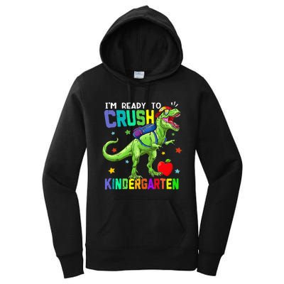 back to school dinosaur im ready to crush kindergarten Women's Pullover Hoodie