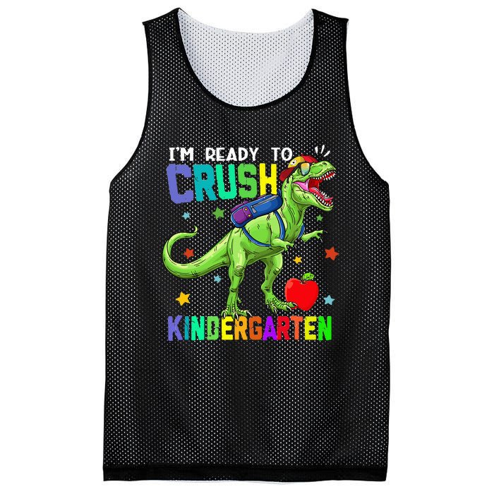 back to school dinosaur im ready to crush kindergarten Mesh Reversible Basketball Jersey Tank