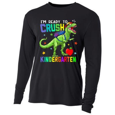 back to school dinosaur im ready to crush kindergarten Cooling Performance Long Sleeve Crew