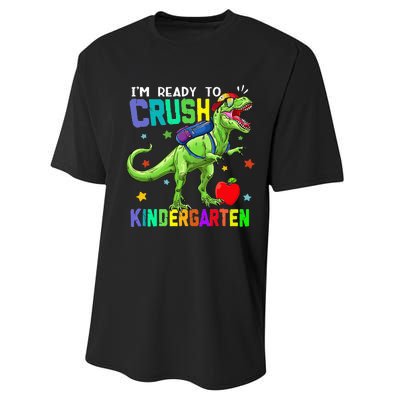 back to school dinosaur im ready to crush kindergarten Performance Sprint T-Shirt