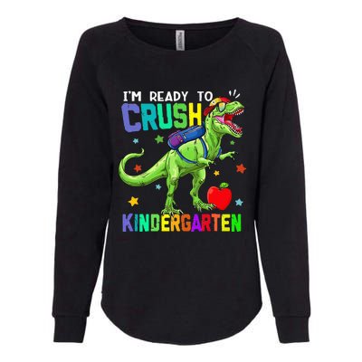 back to school dinosaur im ready to crush kindergarten Womens California Wash Sweatshirt