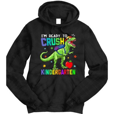 back to school dinosaur im ready to crush kindergarten Tie Dye Hoodie