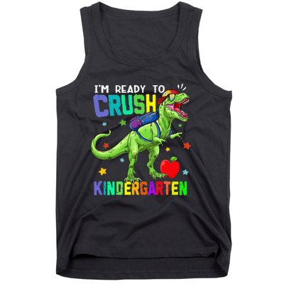 back to school dinosaur im ready to crush kindergarten Tank Top