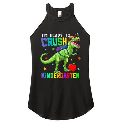 back to school dinosaur im ready to crush kindergarten Women's Perfect Tri Rocker Tank