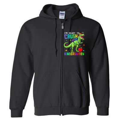 back to school dinosaur im ready to crush kindergarten Full Zip Hoodie