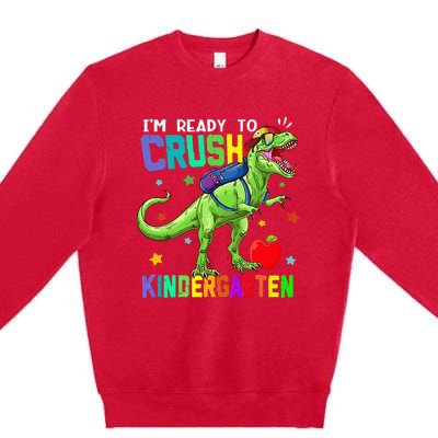 back to school dinosaur im ready to crush kindergarten Premium Crewneck Sweatshirt