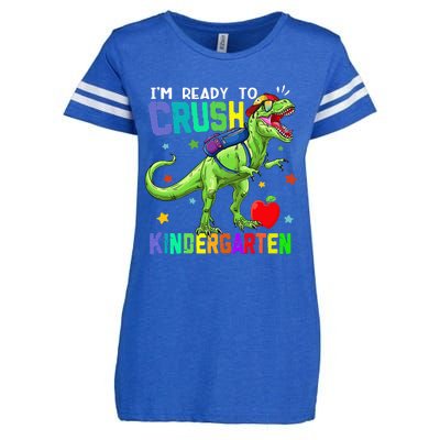 back to school dinosaur im ready to crush kindergarten Enza Ladies Jersey Football T-Shirt