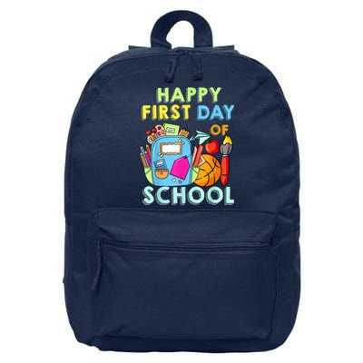 Back To School Happy First Day Of School Teacher Student 16 in Basic Backpack