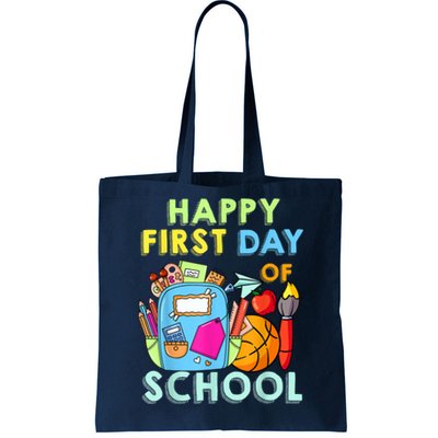 Back To School Happy First Day Of School Teacher Student Tote Bag