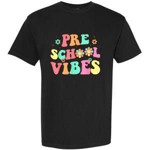 Back To School Preschool Vibes Groovy Teacher Wo Kid Garment-Dyed Heavyweight T-Shirt