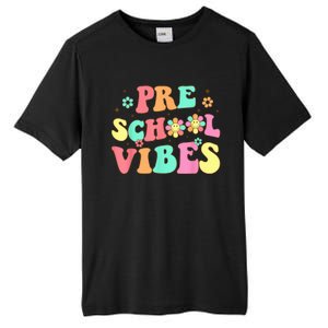 Back To School Preschool Vibes Groovy Teacher Wo Kid Tall Fusion ChromaSoft Performance T-Shirt