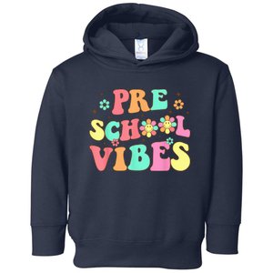 Back To School Preschool Vibes Groovy Teacher Wo Kid Toddler Hoodie