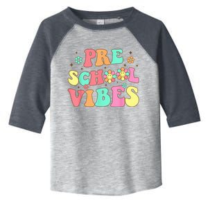 Back To School Preschool Vibes Groovy Teacher Wo Kid Toddler Fine Jersey T-Shirt