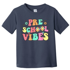 Back To School Preschool Vibes Groovy Teacher Wo Kid Toddler T-Shirt