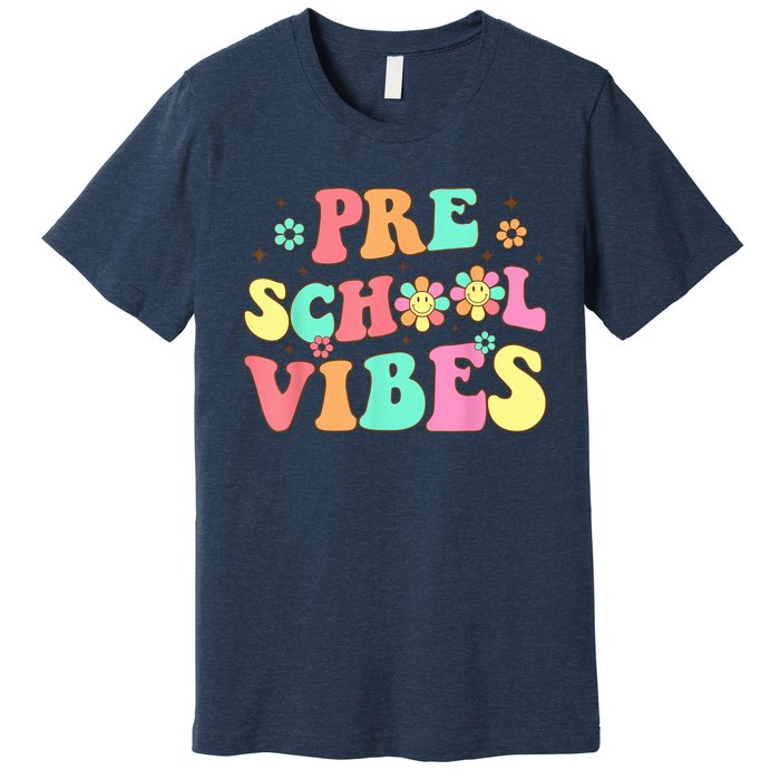 Back To School Preschool Vibes Groovy Teacher Wo Kid Premium T-Shirt