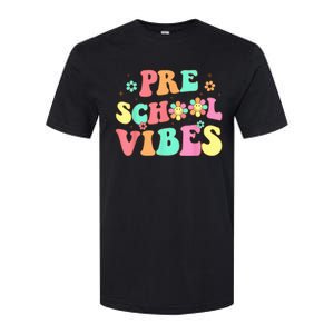 Back To School Preschool Vibes Groovy Teacher Wo Kid Softstyle CVC T-Shirt