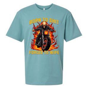 Born To Shit Forced To Wipe Funny Meme Riding Motocross Sueded Cloud Jersey T-Shirt