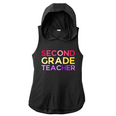 Back To School 2Nd Second Grade Teacher Gift Ladies PosiCharge Tri-Blend Wicking Draft Hoodie Tank