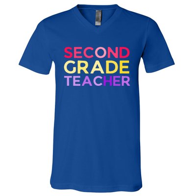 Back To School 2Nd Second Grade Teacher Gift V-Neck T-Shirt