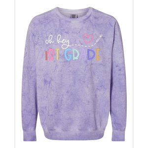 Back To School Oh Hey 1st Grade Teachers Colorblast Crewneck Sweatshirt