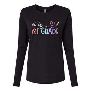 Back To School Oh Hey 1st Grade Teachers Womens Cotton Relaxed Long Sleeve T-Shirt