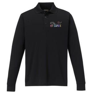 Back To School Oh Hey 1st Grade Teachers Performance Long Sleeve Polo