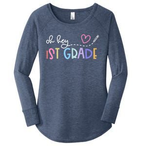 Back To School Oh Hey 1st Grade Teachers Women's Perfect Tri Tunic Long Sleeve Shirt