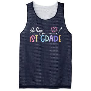 Back To School Oh Hey 1st Grade Teachers Mesh Reversible Basketball Jersey Tank