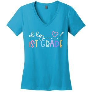 Back To School Oh Hey 1st Grade Teachers Women's V-Neck T-Shirt