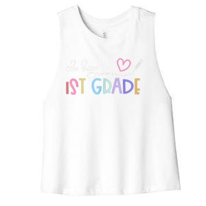 Back To School Oh Hey 1st Grade Teachers Women's Racerback Cropped Tank