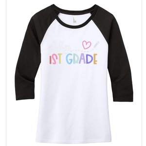 Back To School Oh Hey 1st Grade Teachers Women's Tri-Blend 3/4-Sleeve Raglan Shirt