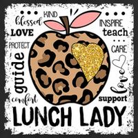 Back To School Teach Love Inspire Lunch Lady 7 Panel Mesh Trucker Snapback Hat
