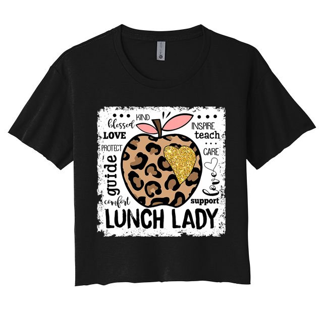 Back To School Teach Love Inspire Lunch Lady Crop Top