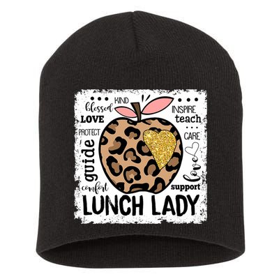 Back To School Teach Love Inspire Lunch Lady Short Acrylic Beanie