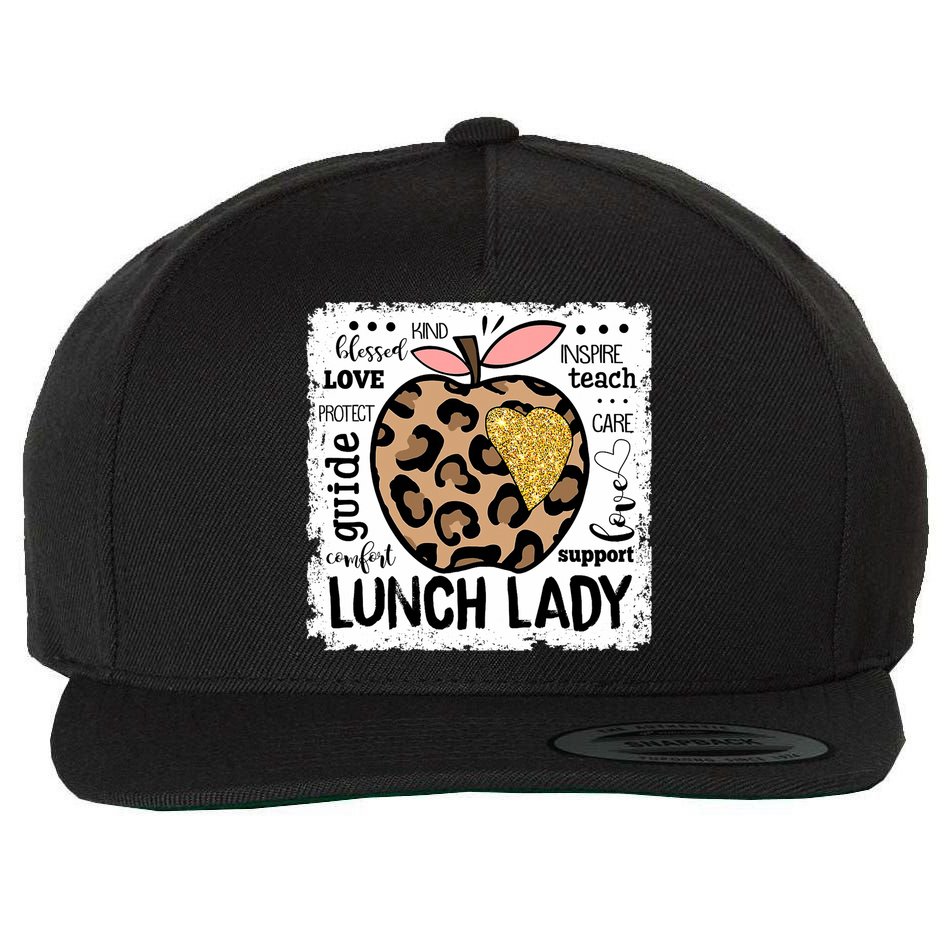 Back To School Teach Love Inspire Lunch Lady Wool Snapback Cap