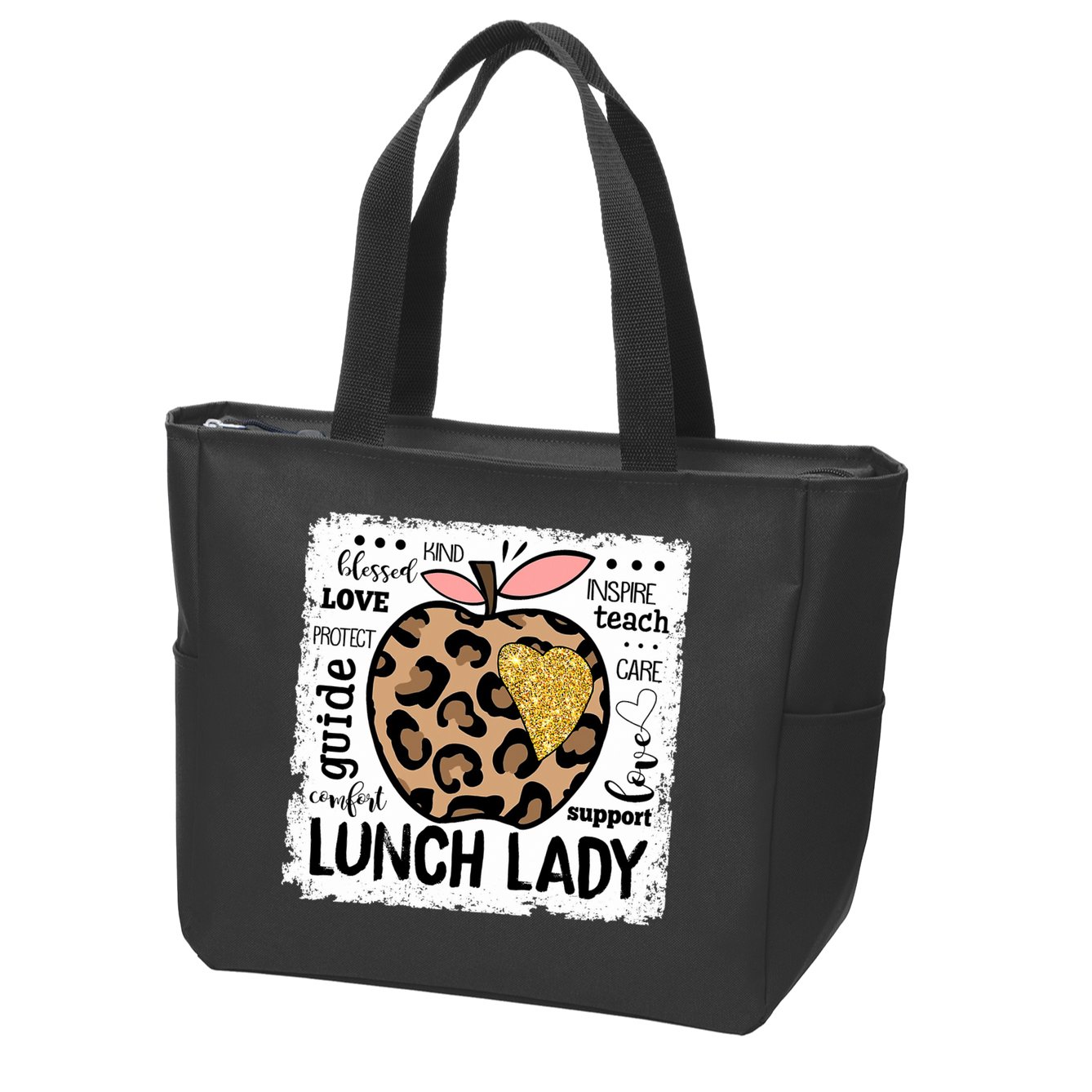 Back To School Teach Love Inspire Lunch Lady Zip Tote Bag