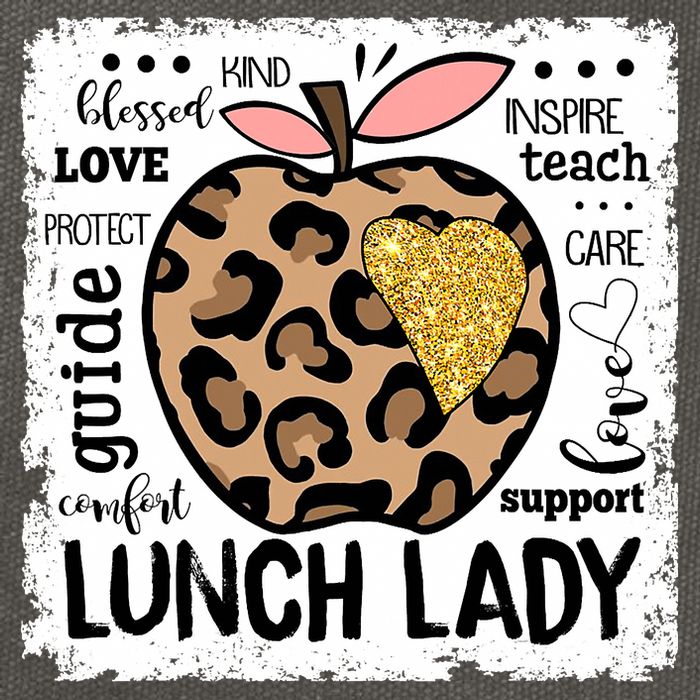 Back To School Teach Love Inspire Lunch Lady Cotton Canvas Backpack