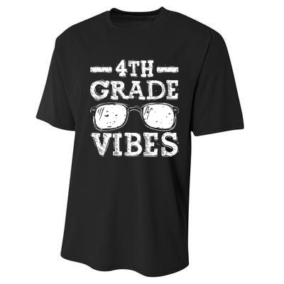 Back To School 4th Grade Vibes First Day Teacher Gift Performance Sprint T-Shirt