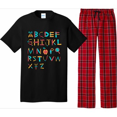 Back To School Alphabet Kindergarten Teacher Cool Gift Pajama Set