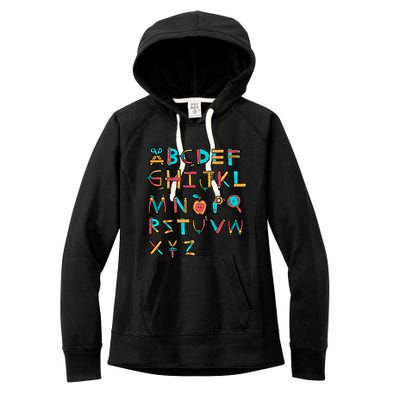 Back To School Alphabet Kindergarten Teacher Cool Gift Women's Fleece Hoodie