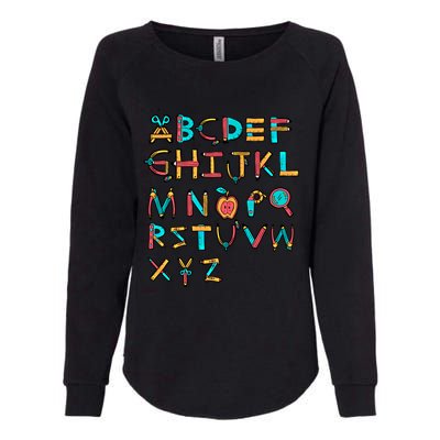 Back To School Alphabet Kindergarten Teacher Cool Gift Womens California Wash Sweatshirt