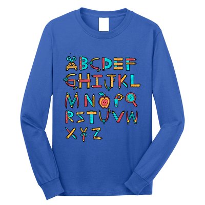 Back To School Alphabet Kindergarten Teacher Cool Gift Long Sleeve Shirt